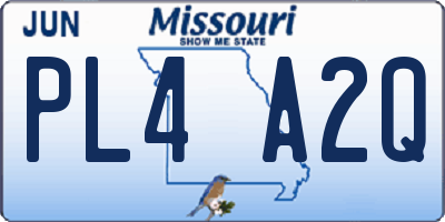 MO license plate PL4A2Q