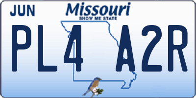 MO license plate PL4A2R