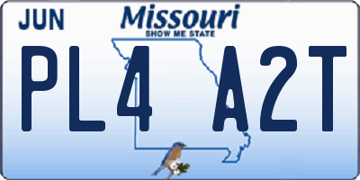 MO license plate PL4A2T