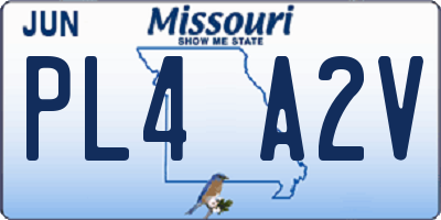 MO license plate PL4A2V