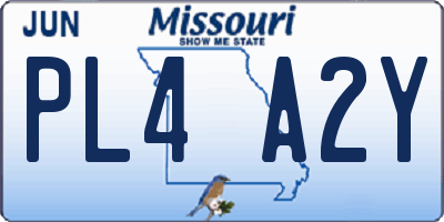MO license plate PL4A2Y