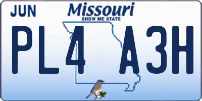 MO license plate PL4A3H