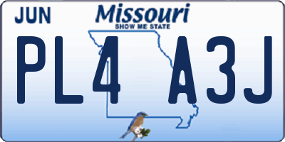 MO license plate PL4A3J