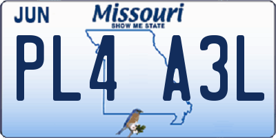 MO license plate PL4A3L