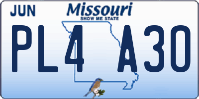 MO license plate PL4A3O