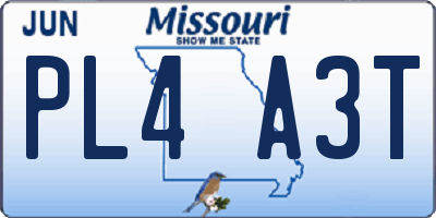 MO license plate PL4A3T