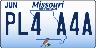 MO license plate PL4A4A