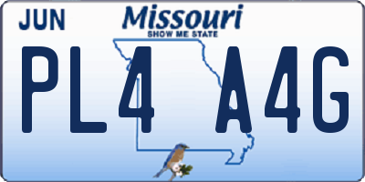 MO license plate PL4A4G