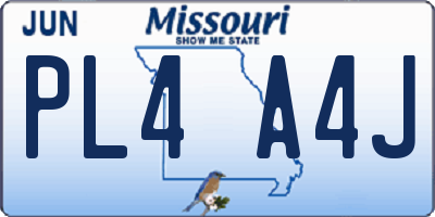 MO license plate PL4A4J