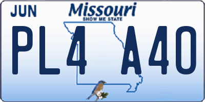 MO license plate PL4A4O
