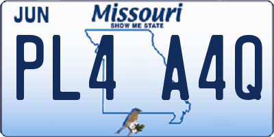 MO license plate PL4A4Q