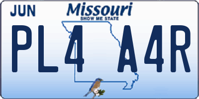 MO license plate PL4A4R