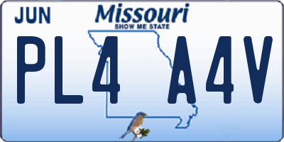 MO license plate PL4A4V