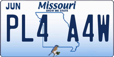 MO license plate PL4A4W