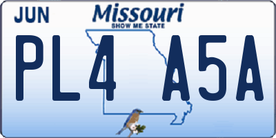 MO license plate PL4A5A