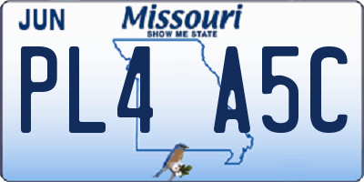 MO license plate PL4A5C