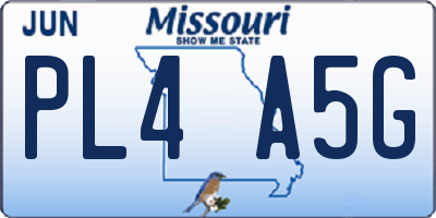 MO license plate PL4A5G