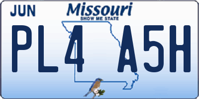 MO license plate PL4A5H