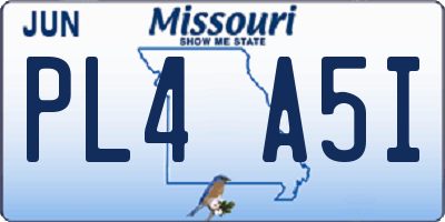 MO license plate PL4A5I