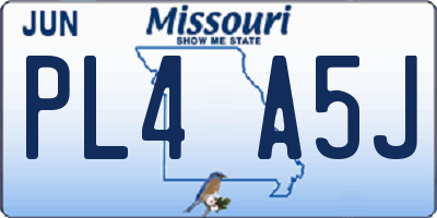 MO license plate PL4A5J