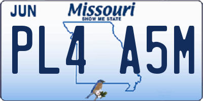 MO license plate PL4A5M