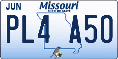 MO license plate PL4A5O