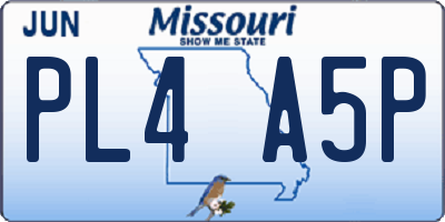 MO license plate PL4A5P