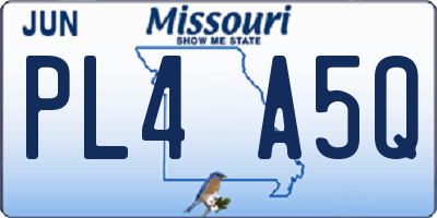 MO license plate PL4A5Q