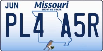 MO license plate PL4A5R