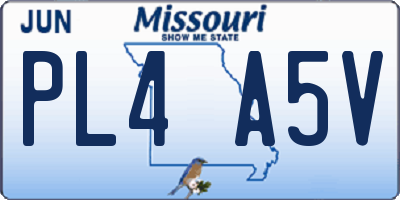 MO license plate PL4A5V