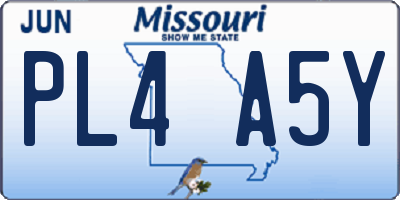 MO license plate PL4A5Y
