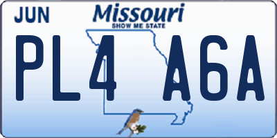 MO license plate PL4A6A
