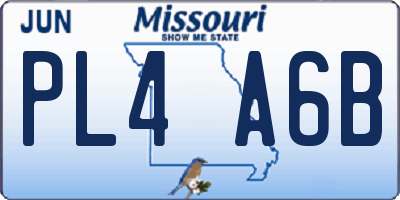MO license plate PL4A6B