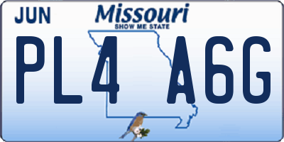 MO license plate PL4A6G
