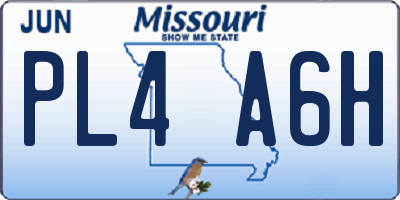MO license plate PL4A6H