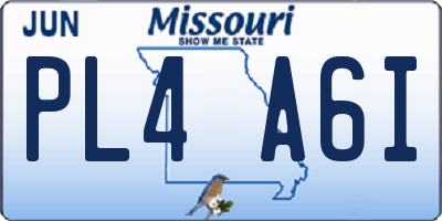 MO license plate PL4A6I