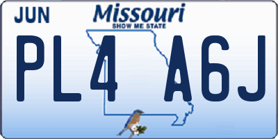 MO license plate PL4A6J