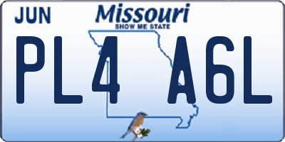 MO license plate PL4A6L