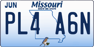 MO license plate PL4A6N