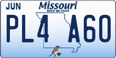 MO license plate PL4A6O