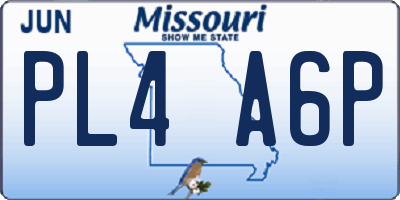 MO license plate PL4A6P