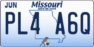 MO license plate PL4A6Q