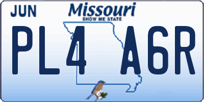 MO license plate PL4A6R