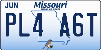 MO license plate PL4A6T