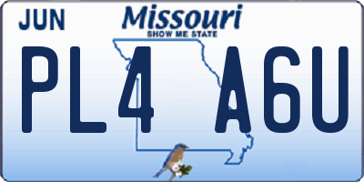 MO license plate PL4A6U
