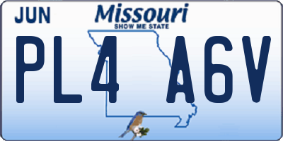 MO license plate PL4A6V