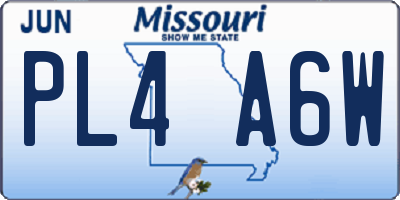 MO license plate PL4A6W