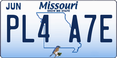 MO license plate PL4A7E
