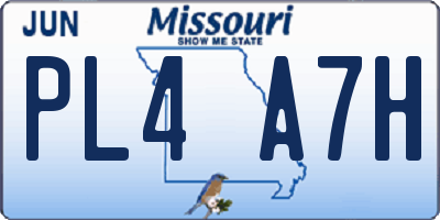 MO license plate PL4A7H