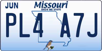 MO license plate PL4A7J